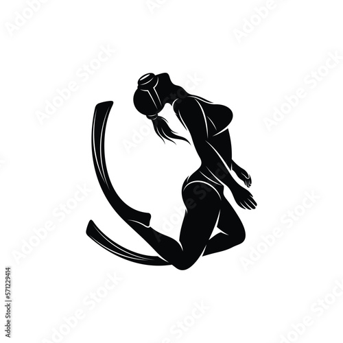 Woman Snorkeling vector illustration design. Female diver snorkeling