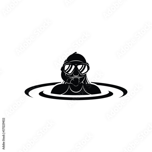 Woman Snorkeling vector illustration design. Female diver snorkeling