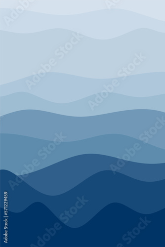 abstract sea waves background in blue color