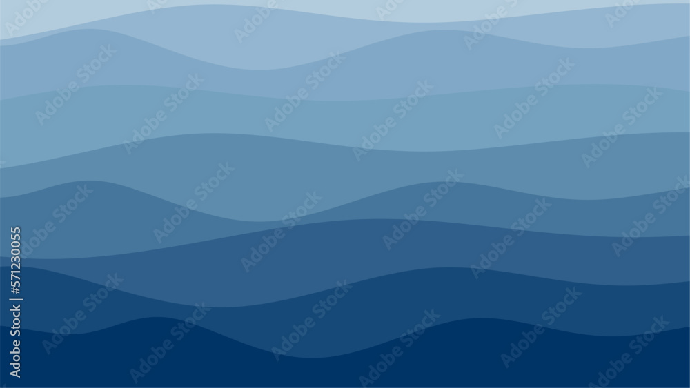 abstract sea waves background in blue color