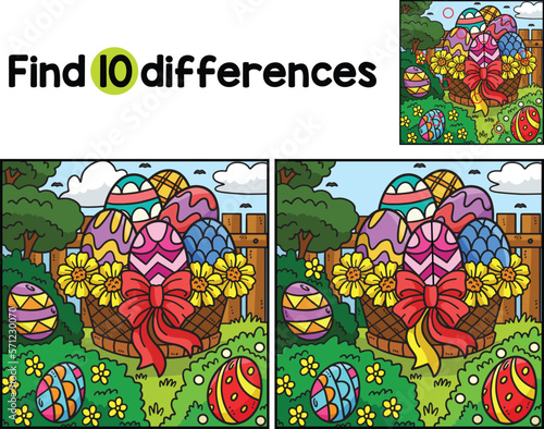 Easter Egg Basket Find The Differences