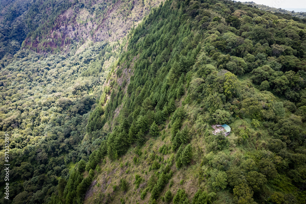 Fototapeta premium Stunning green mountainous landscape in Africa. Crater Lake Ngosi