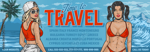 Time to travel flyer colorful