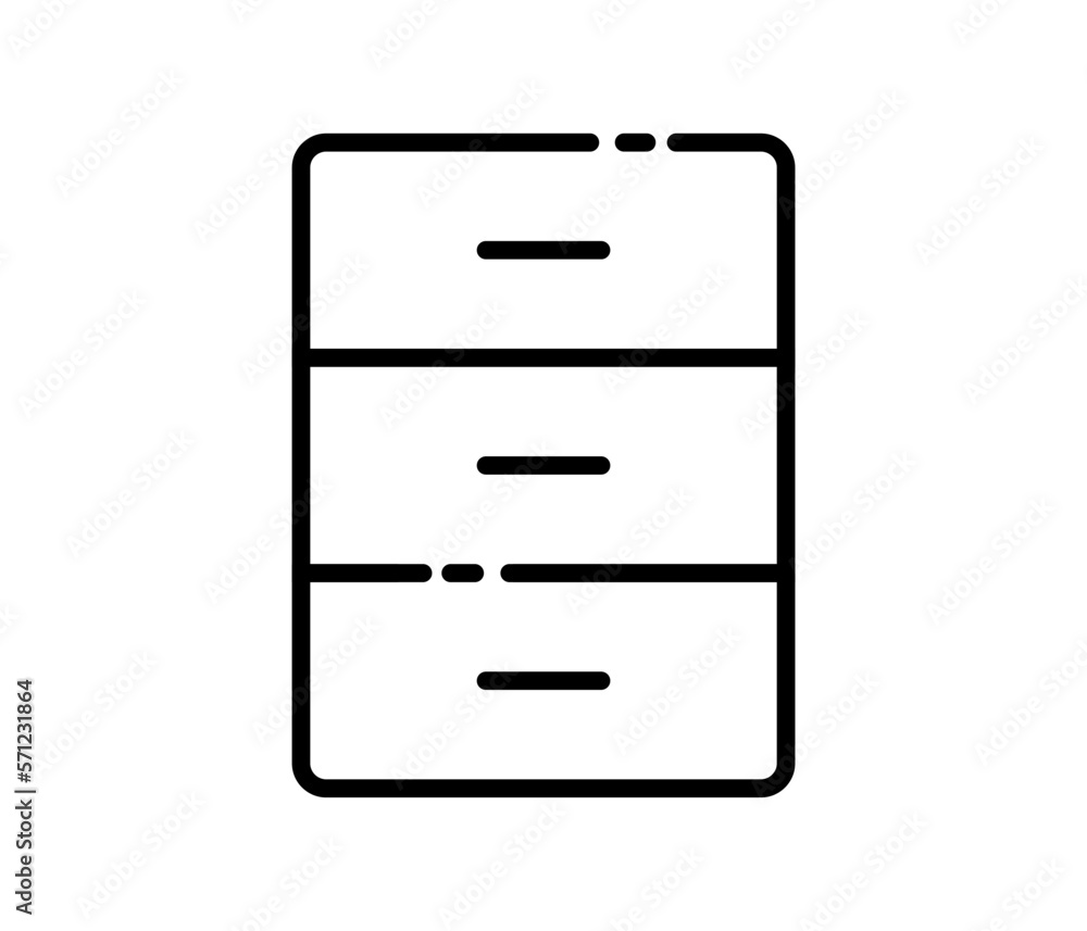 Cupboard line art icon design template vector image Cupboard line art icon design template vector image
