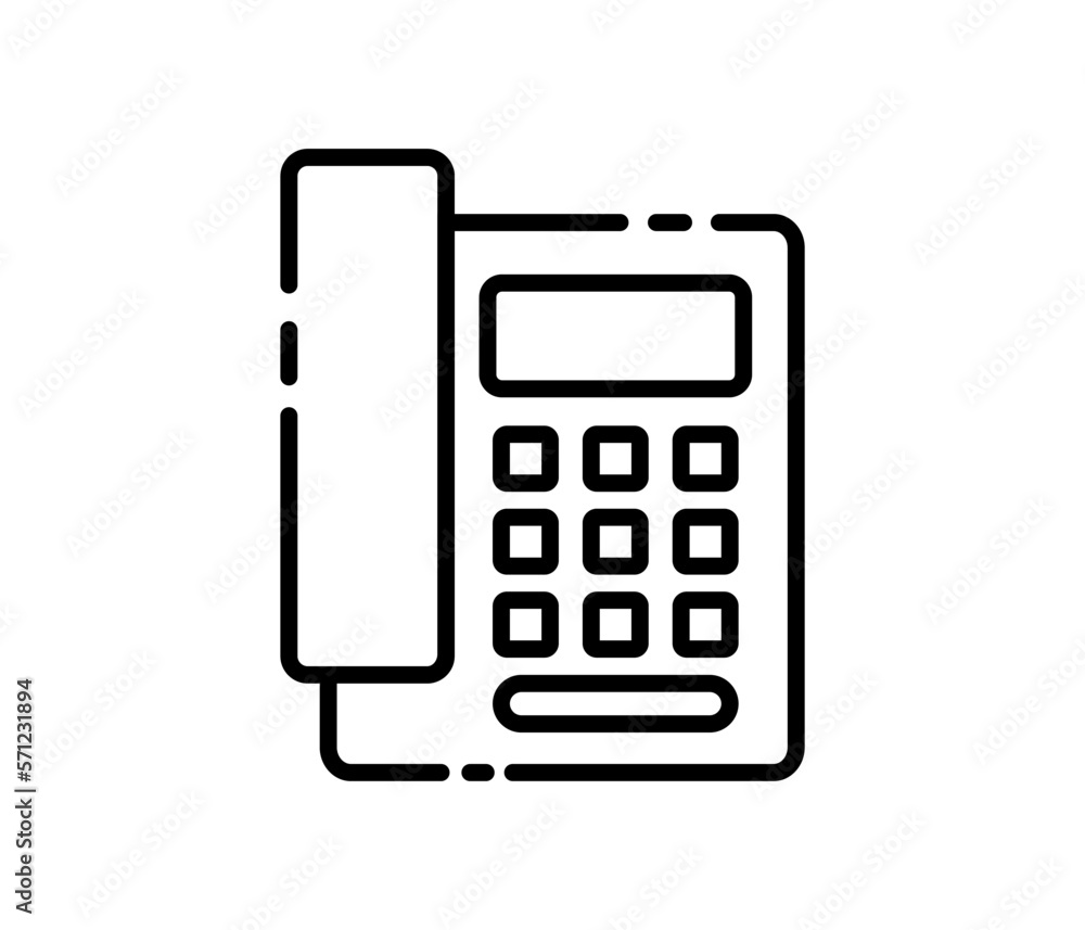 Phone or fax line outline icon vector image Phone or fax line outline icon vector image
