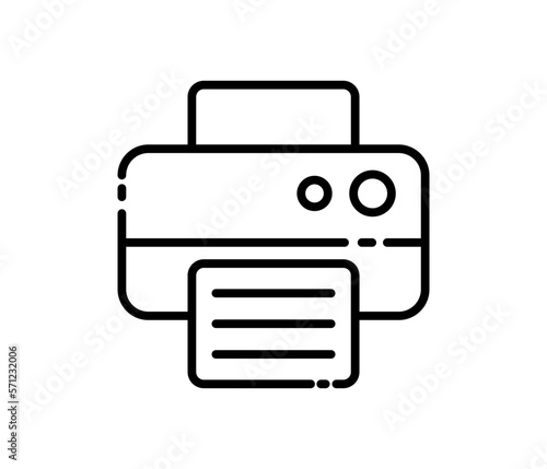 Printer line icon document paper print symbol vector image