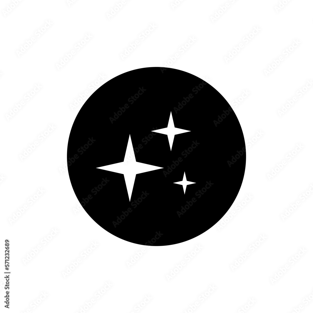 Clean star, Shine icon vector isolated on circle background Clean star, Shine icon vector isolated on circle background