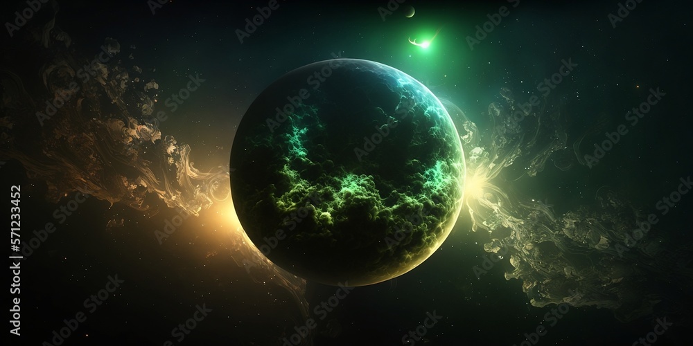 Obraz premium Green gas giant planet