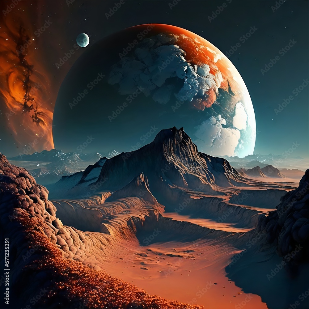 Landscape of an alien planet.