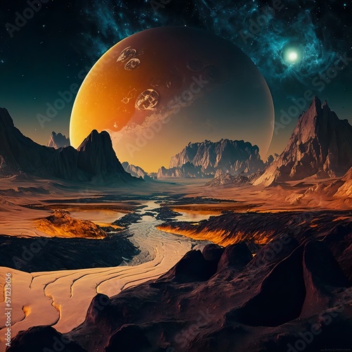 Landscape of an alien planet.