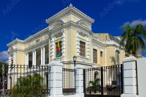 Traveling through Venezuela, facade of the Municipal Theater of Valencia. Architecture of the historic center of Carabobo photo