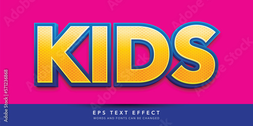 kids 3d editable text effect
