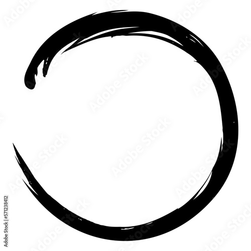 Enso Zen Japanese Circle Brush Paint Vector Logo Icon Illustration