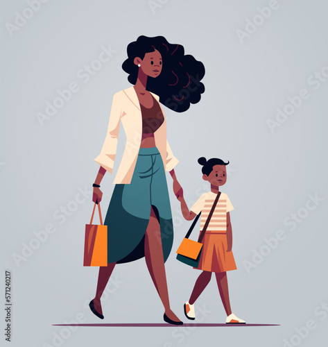 mother and little daughter walking together mom taking child to school or kindergarten motherhood happy family