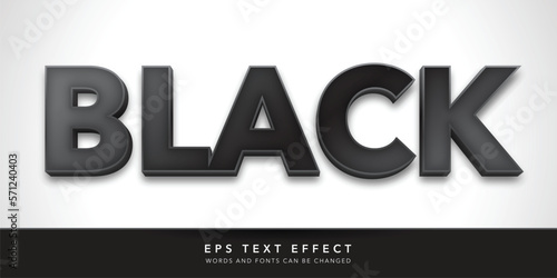 black 3d editable text effect