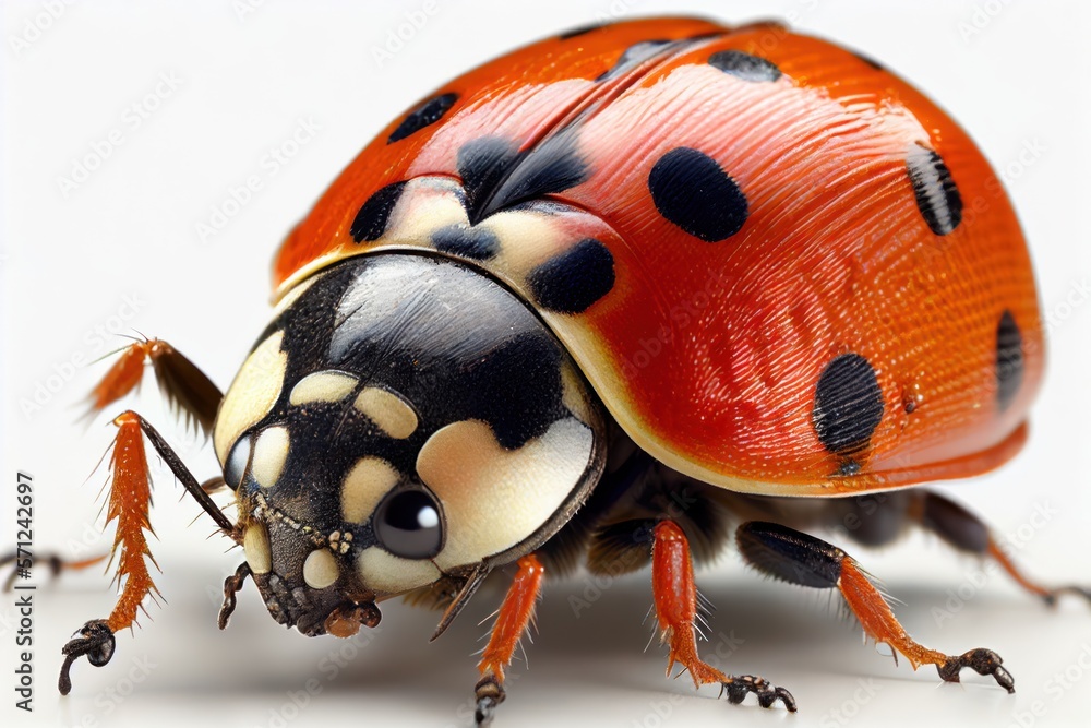 Ladybug ladybird isolated on white background, close up. Generative AI Ladybug ladybird isolated on white background, close up. Generative AI