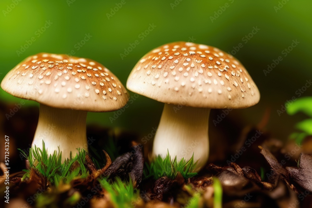High-Resolution Macro Image of a Mushroom Showcasing its Intricate and Eye-catching Characteristics, Ideal for Incorporating a Fungal Touch to Any Design Project High-Resolution Macro Image of a Mushroom Showcasing its Intricate and Eye-catching Characteristics, Ideal for Incorporating a Fungal Touch to Any Design Project