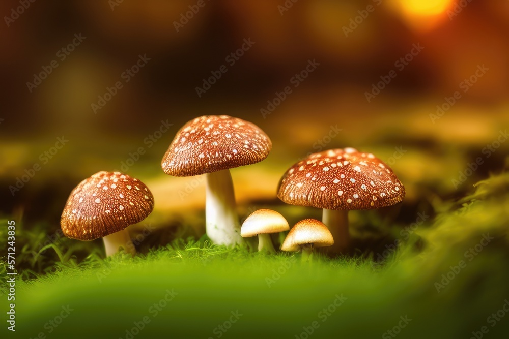 High-Resolution Macro Image of a Mushroom Showcasing its Intricate and Eye-catching Characteristics, Ideal for Incorporating a Fungal Touch to Any Design Project High-Resolution Macro Image of a Mushroom Showcasing its Intricate and Eye-catching Characteristics, Ideal for Incorporating a Fungal Touch to Any Design Project