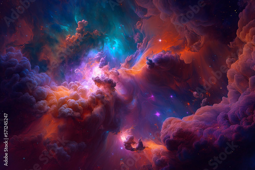 Galaxy nebula deep space background art © Artofinnovation
