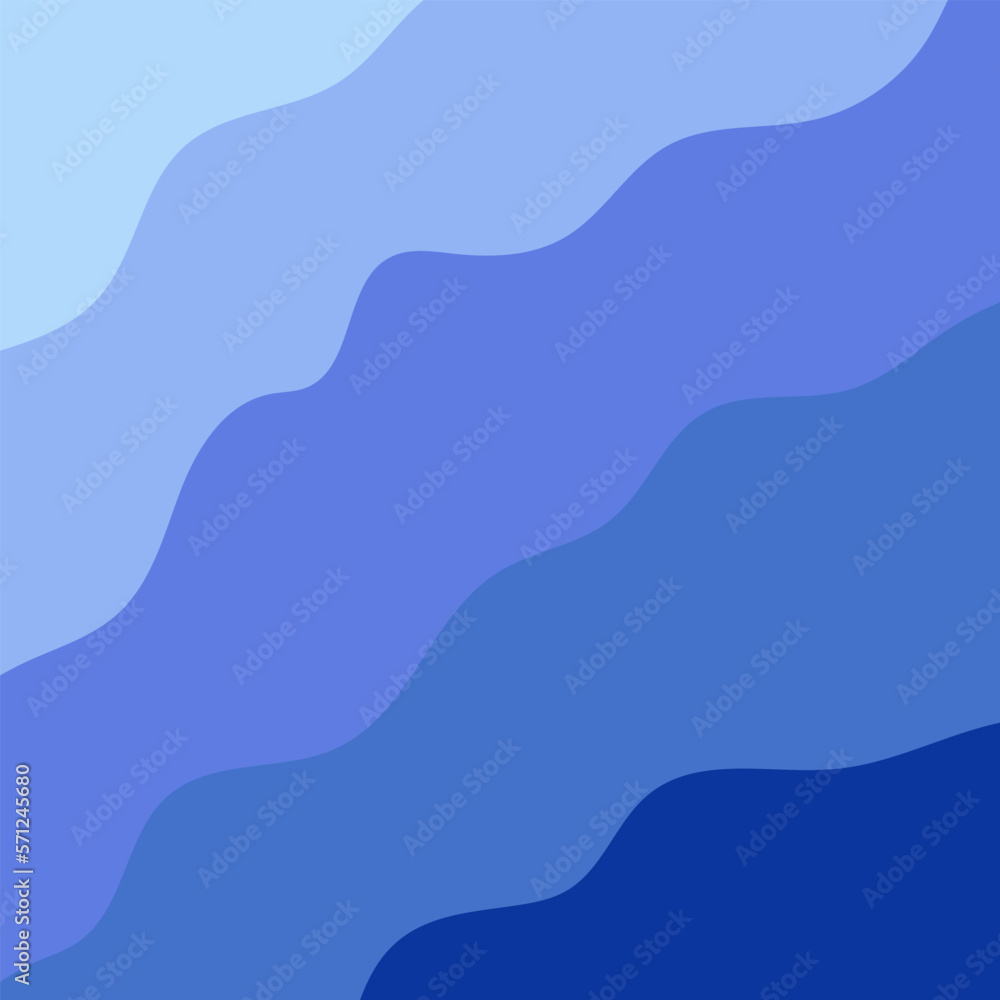 Abstract background, blue waves. Nautical theme, square blue wavy ...
