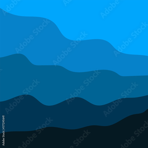 Abstract background, blue waves. Nautical theme, square blue wavy wallpaper. World Water Day. Water waves pattern, simple gradient background. © LENNAMATS