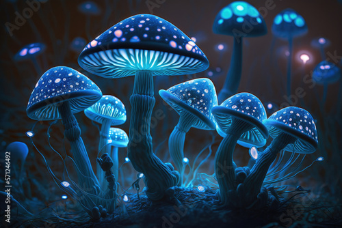 glowing mushrooms, generative ai
