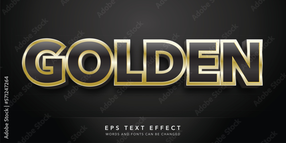 golden 3d editable text effect