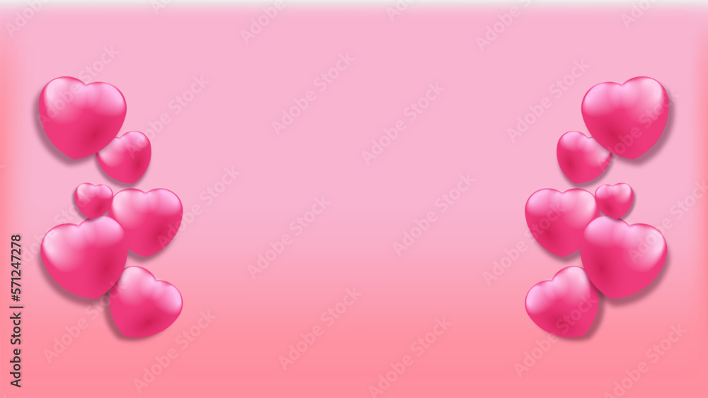 Valentine background with one podium and six hearts. eps 10. easy to edit
