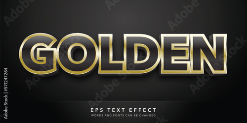 golden 3d editable text effect