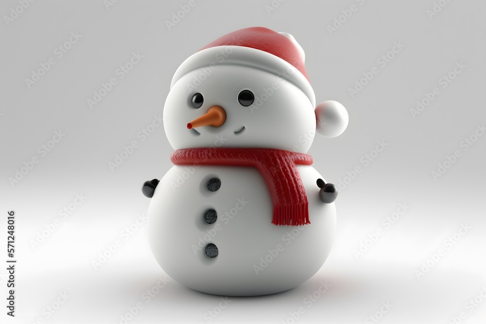 snowman christmas white background created using AI Generative Technology