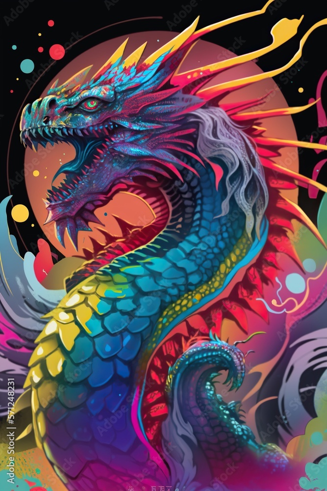 Dragon colorful illustration Dragon colorful illustration