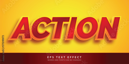 action 3d editable text effect