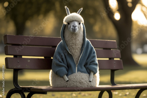 Lama in a hoodie, generative ai