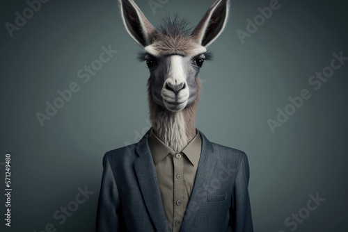 Lama in a suit, generative ai
