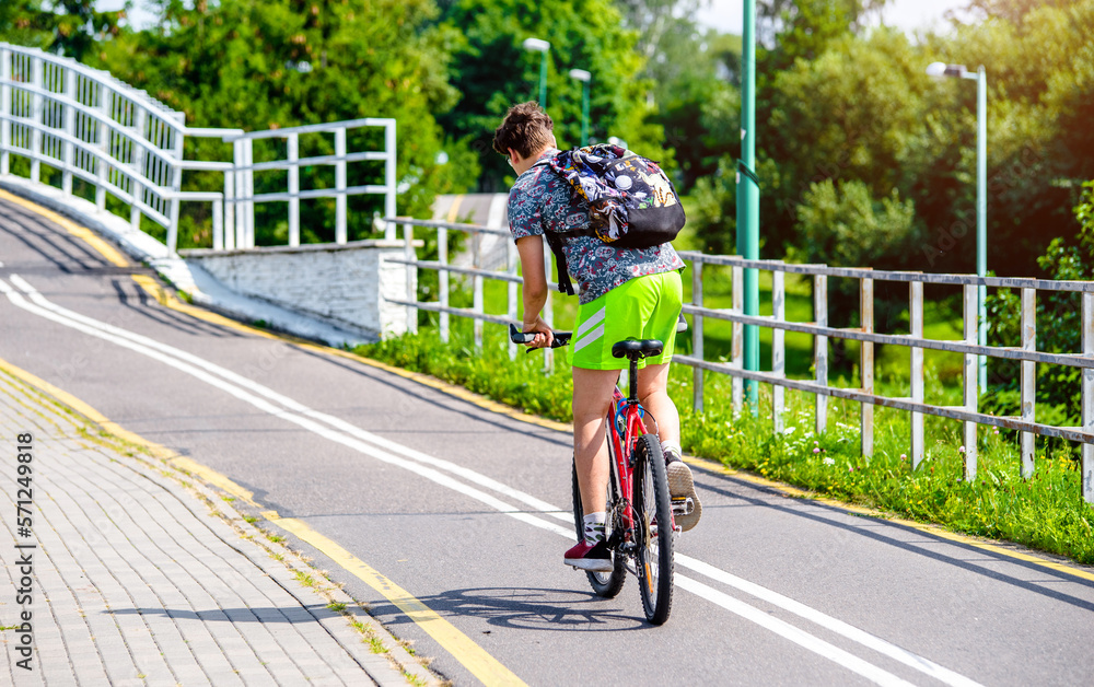 custom made wallpaper toronto digitalCyclist ride on the bike path in the city Park