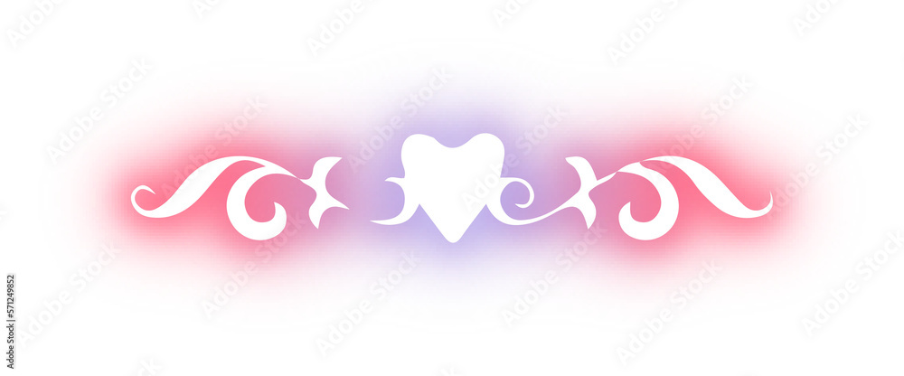 Set of wreath love design neon Set of wreath love design neon