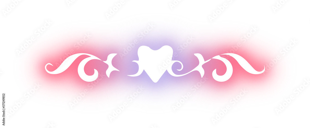 Set of wreath love design neon