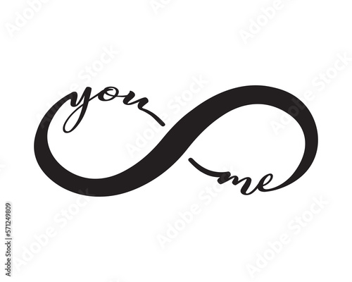 Cute infinity design with love slogan, vector design for fashion, card, sticker and poster prints