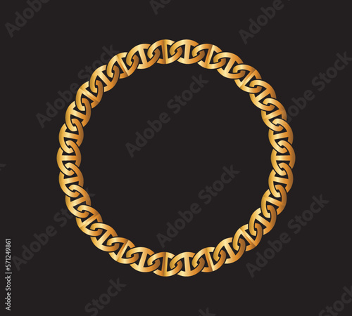 Gold necklace illustration, vector design
