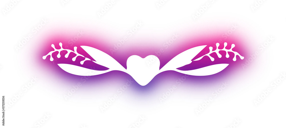 Set of wreath love design neon Set of wreath love design neon