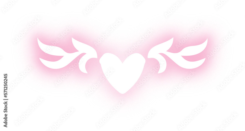 Set of wreath love design neon Set of wreath love design neon