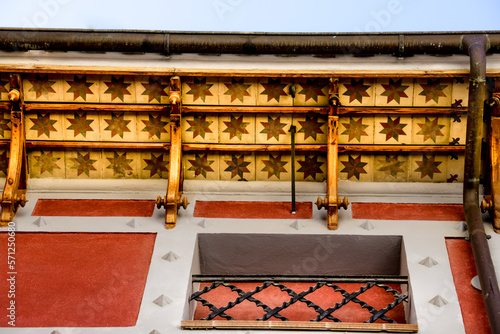 Ledge of Modernist Style House facade in Relleu town photo