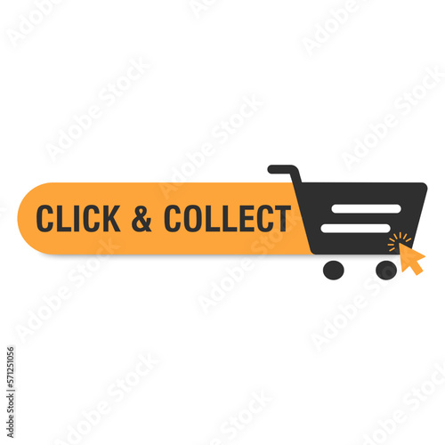 Click and collect internet shopping consept. Vector illustration