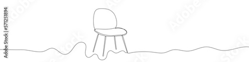 Continuous linear drawing of chair. Single line drawing of chair. Vector illustration. Line art of stool