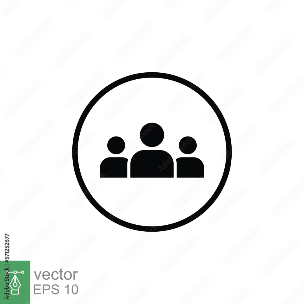 3 people flat icon. Simple solid style. Multi user, circle, group, person, service concept. Crowd sign symbol design. Vector illustration isolated on white background. EPS 10. 3 people flat icon. Simple solid style. Multi user, circle, group, person, service concept. Crowd sign symbol design. Vector illustration isolated on white background. EPS 10.