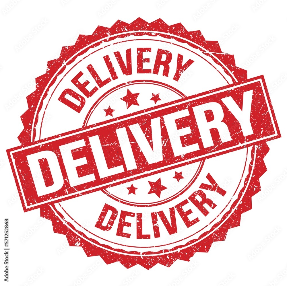 DELIVERY text on red round stamp sign DELIVERY text on red round stamp sign