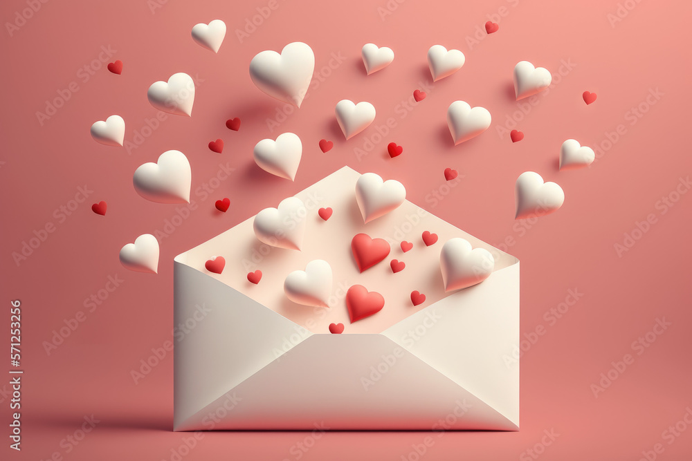Enveloppe avec cœur saint valentin Enveloppe avec cœur saint valentin