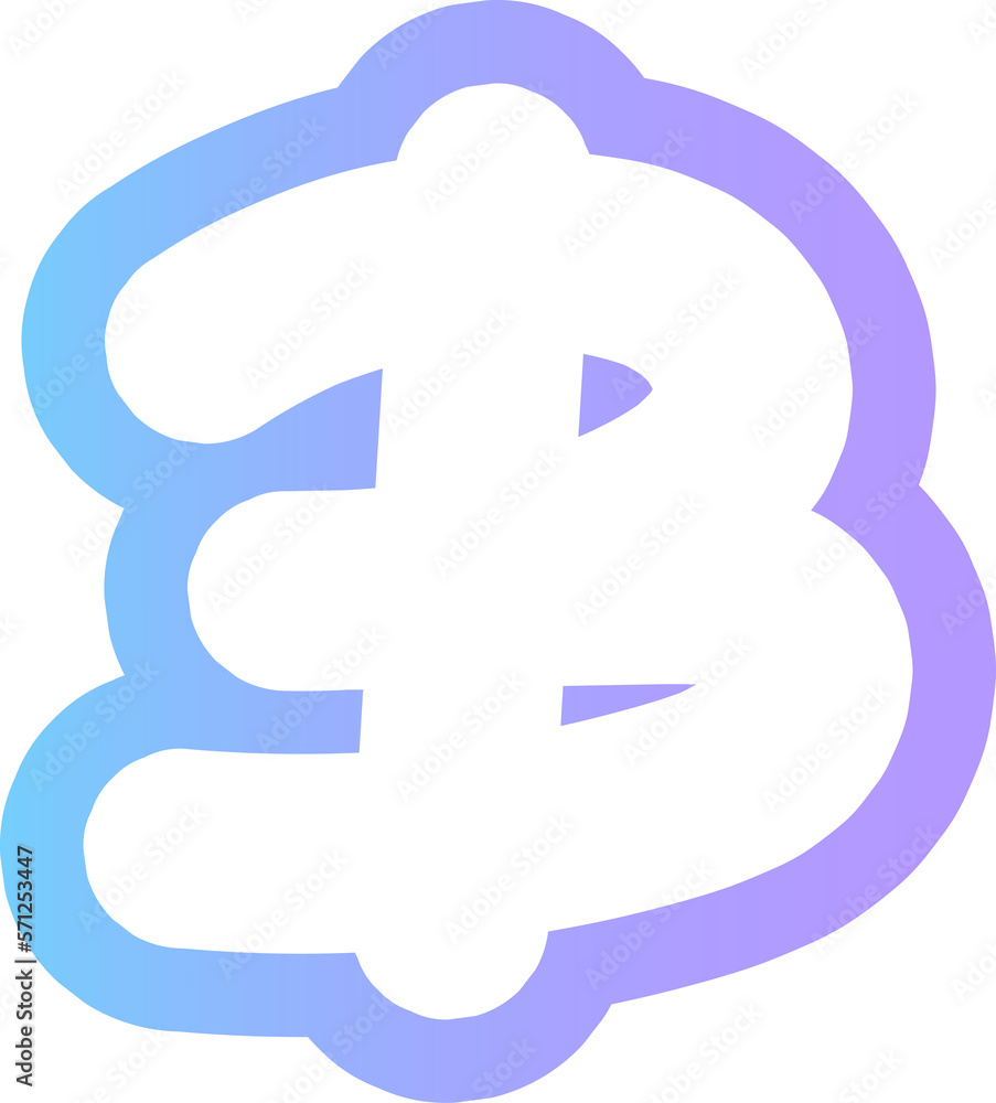 cute hands draw alphabet letter outline in gradient blue and purple cute hands draw alphabet letter outline in gradient blue and purple