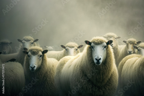 flock of sheep. generative ai