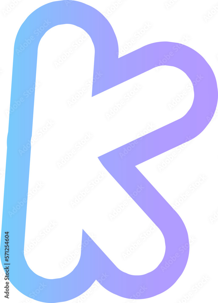 cute hands draw alphabet letter outline in gradient blue and purple cute hands draw alphabet letter outline in gradient blue and purple